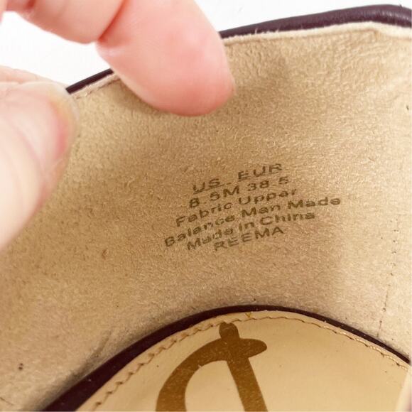 Sam Edelman Dorsay Reema Velvet Pointed Toe Flats Shoes Burgundy Maroon 8.5 - Picture 2 of 7